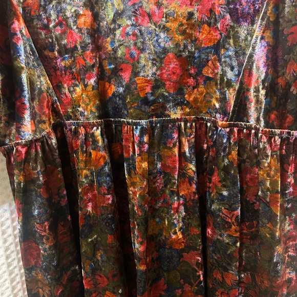 Natural Life Multicolor Floral Velvet Dress - Picture 4 of 9